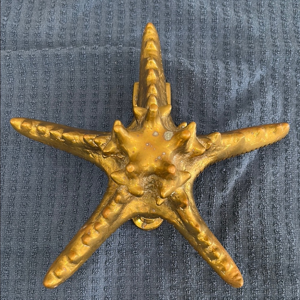 Brass starfish door knocker